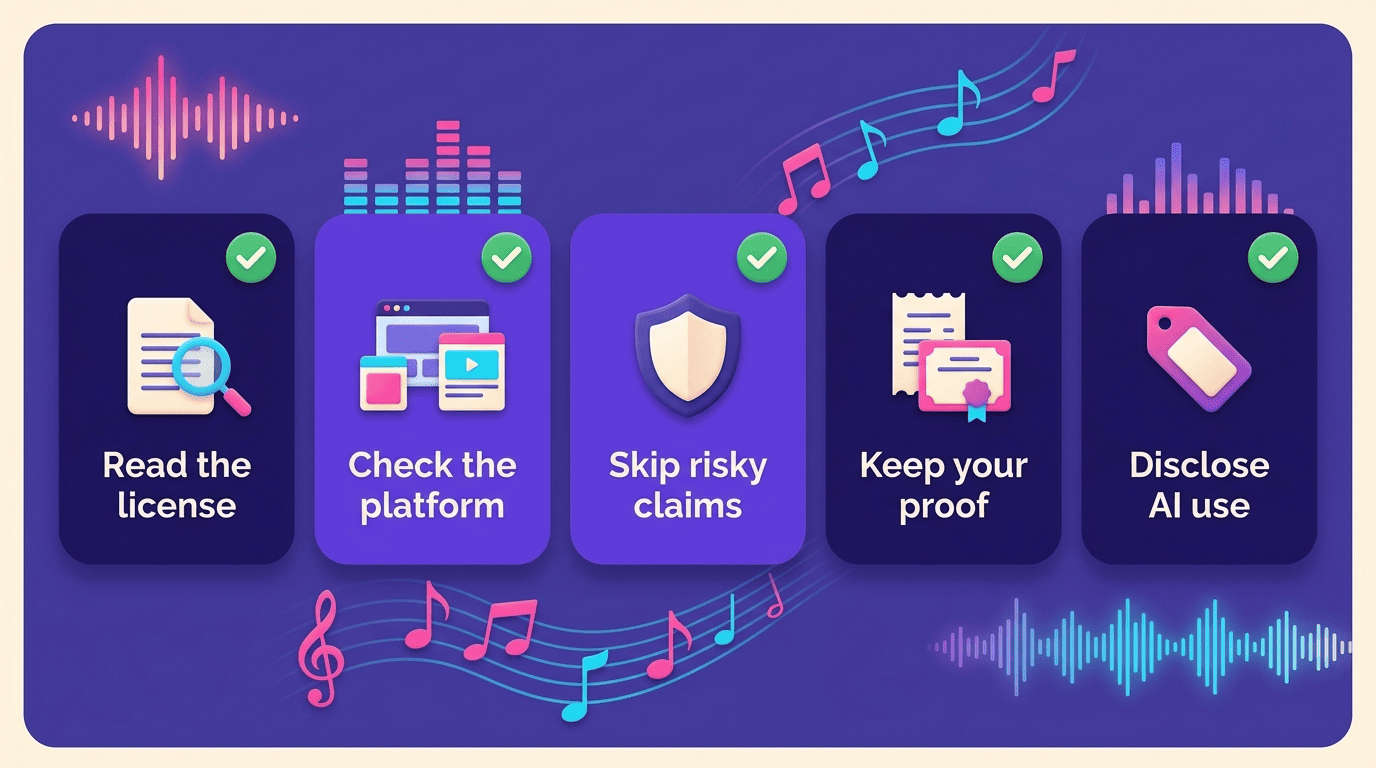 Five-step checklist for publishing AI music safely